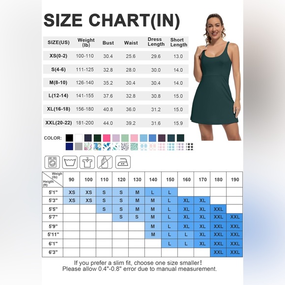 Women’s Tennis Dress with Shorts Athletic Workout Pockets Stretch Pocket New - Picture 5 of 16